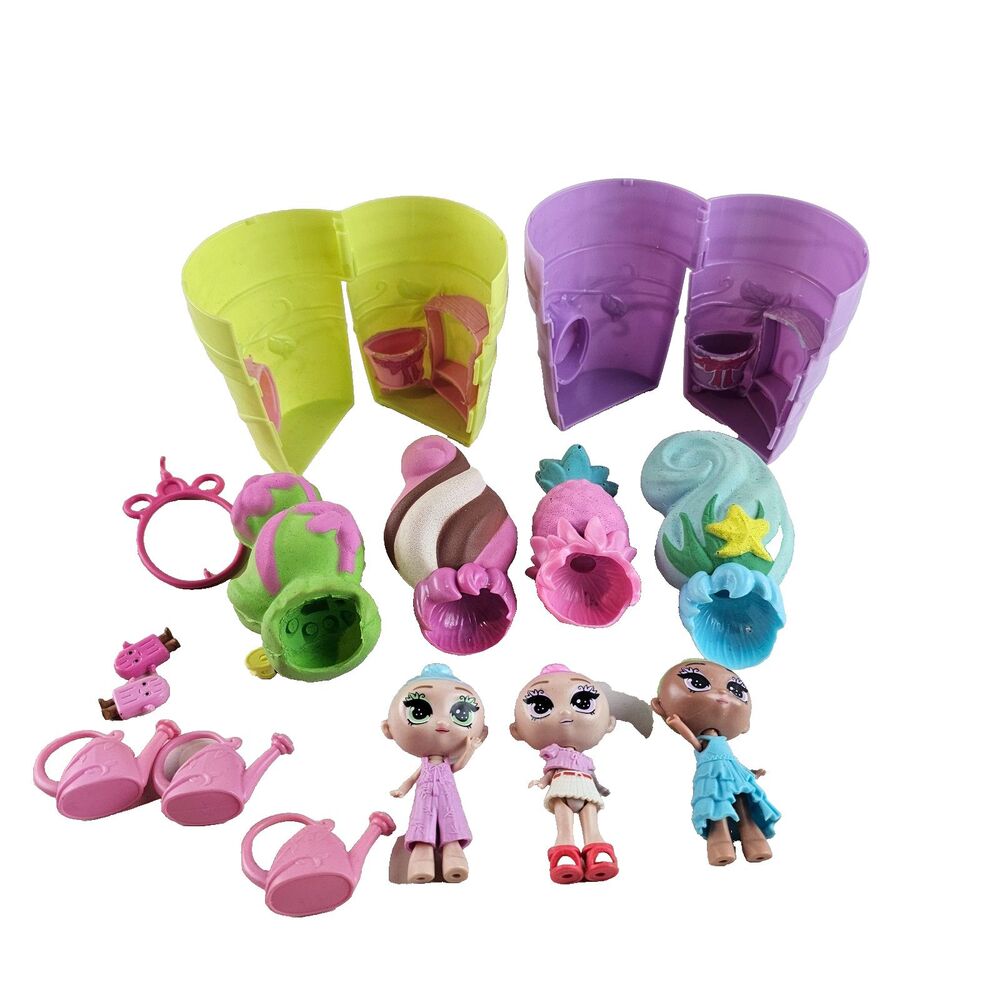 Blume Dolls Lot 3 Dolls Flower Pots Pods Accessories Watering Cans MGA Toys